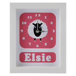 Stripey Cats Personalised Shirley Sheep Framed Clock, 23 x 18cm